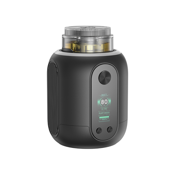 Aspire Proteus Mini E Hookah siyah, dijital ekranlı kompakt elektronik nargile.