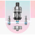 Aspire Rover Plus Pod Mod Tank ve AF Coil başlıkları gümüş renkli.