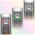 Aspire Veynom LX Pod Mod şeffaf gövde ve renkli LED ateşleme butonu detayı.