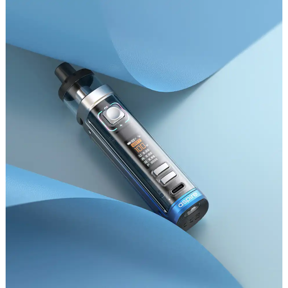 Aspire Veynom LX Pod Mod - Şeffaf Gövdeli, Mavi Detaylı, Dijital Ekranlı