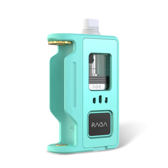 Aspire RAGA AIO Pod Mod turkuaz renkli, kompakt elektronik sigara cihazı.