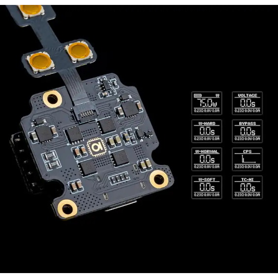 Aspire RAGA AIO Pod Mod devre kartı ve ekran modları bileşenleri.