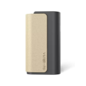 Aspire Vilter Power Bank bej/krem ve antrasit renkli, deri dokulu.