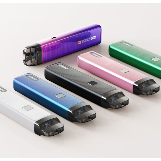 Aspire Flexus Pro Pod Mod çeşitleri: Mor, Pembe, Siyah, Mavi, Beyaz, Yeşil.