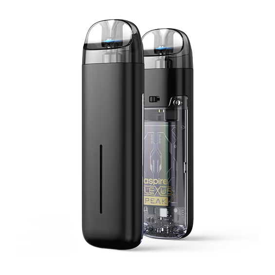 Aspire Flexus Peak Siyah Elektronik Sigara ve Pod Mod Görünümü