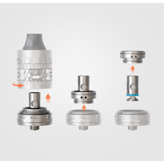 Aspire Atlantis GT Kartuş montaj şeması, yedek parça ve coil gösterimi.