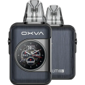 OXVA Xlim SQ Pro Pod Mod, ahşap desenli koyu gri renkli, dijital ekranlı.