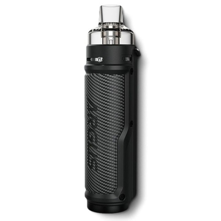 Voopoo Argus X Pod Mod siyah karbon fiber kaplama elektronik sigara.
