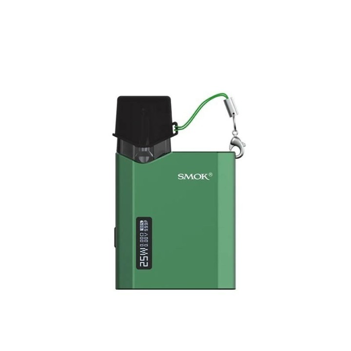 Smok Nfix Mate Pod Mod yeşil, kompakt elektronik sigara cihazı ekranlı.