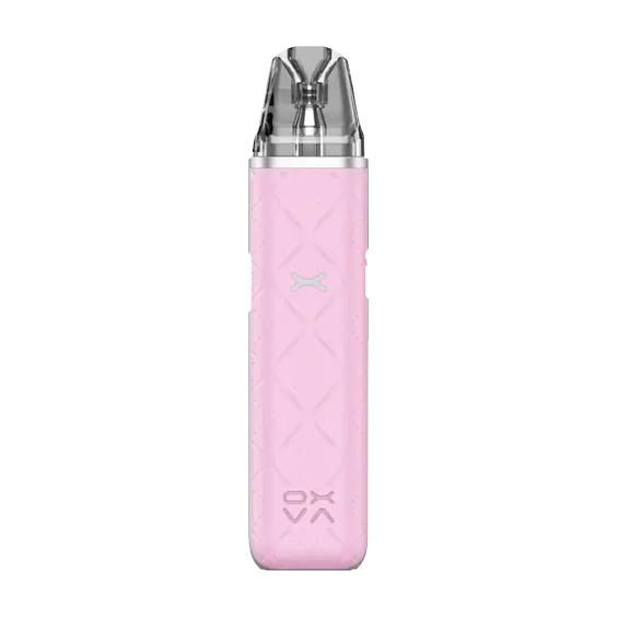 OXVA Xlim Go Pod Mod pembe, elmas desenli gövde, şeffaf kartuş.