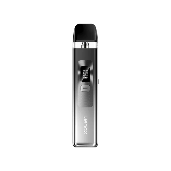 GeekVape Wenax Q Pod Mod Gümüş Metalik, Ayarlanabilir Watt Ekranlı