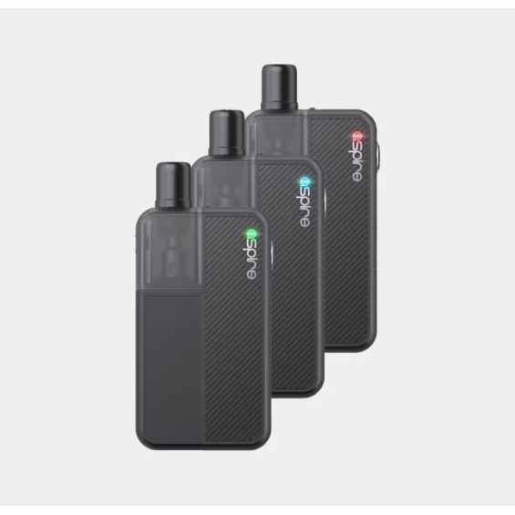 Aspire Flexus Blok Pod Mod koyu gri set, karbon fiber dokulu gövde.