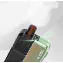 Aspire Flexus Blok Pod Mod yeşil renkli, yakın çekim, hava akışı gösterimi.