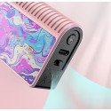 Aspire Gotek Nano Pod Mod pembe renkli, renkli desenli USB-C şarj portu.