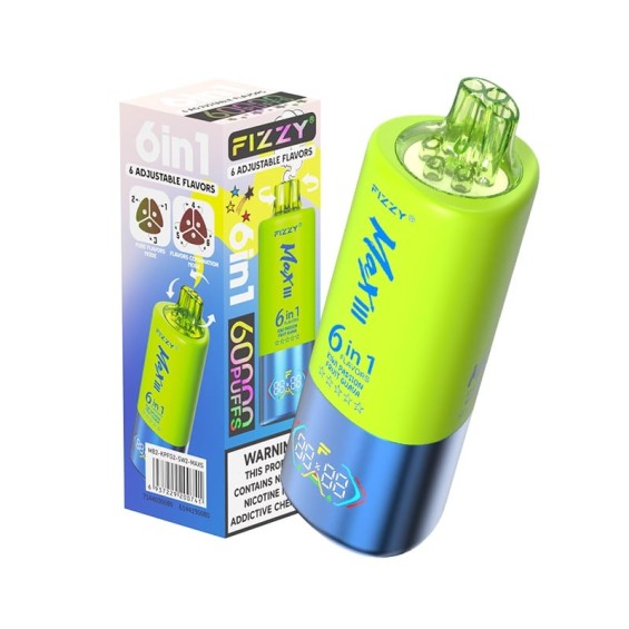 Fizzy Max III 6in1 Kullan At, 6000 Puf, Yeşil/Mavi