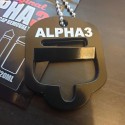 Alpha 3 Siyah Shortfill Şişe Kapağı Açma Aparatı Anahtarlıklı