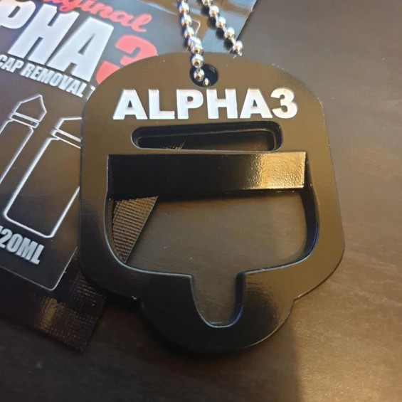 Alpha 3 Siyah Shortfill Şişe Kapağı Açma Aparatı Anahtarlıklı