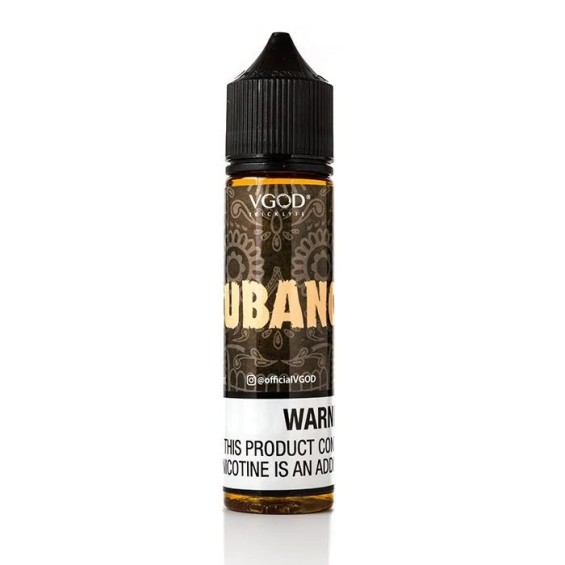 VGOD Cubano Rich Creamy Cigar E Likit, Siyah Kapaklı Şeffaf Şişe