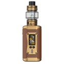 Smok Morph 2 Pod Mod kahverengi deri ve altın renkli, elektronik sigara.