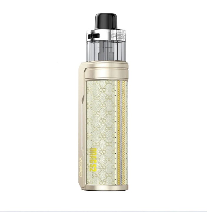 Voopoo Drag S2 Pod Mod krem rengi desenli, lüks tasarım elektronik sigara.