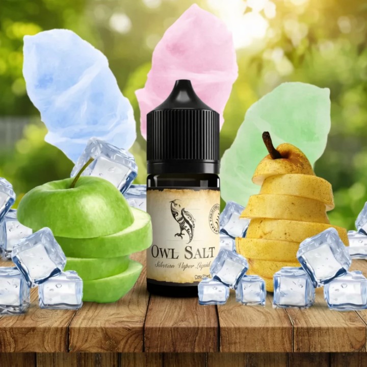 Owl Salt Likit Yeşil Elma & Armut Aromalı Buzlu Salt Likit Şişesi