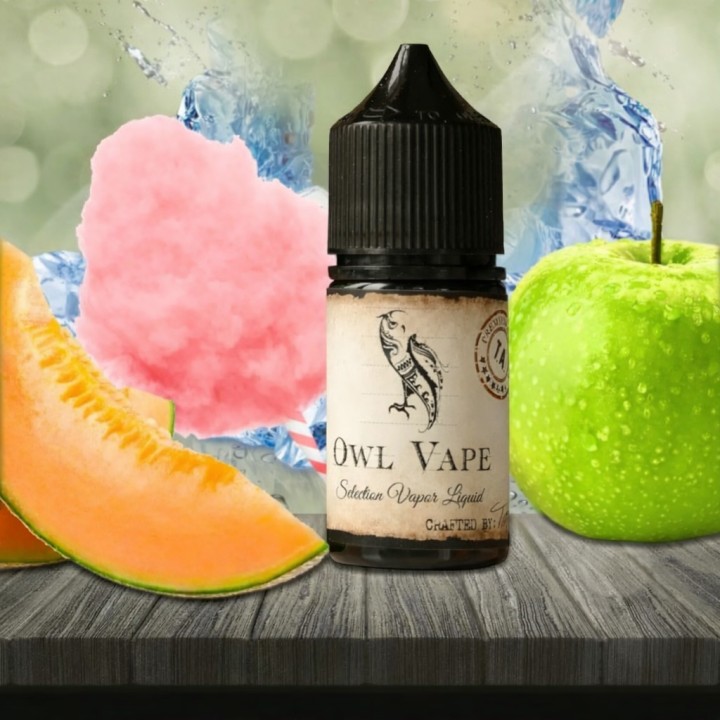 Owl Vape Fantasy Island Salt Likit: Kavun, Elma, Pamuk Şeker Aromalı.