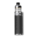 Voopoo Drag S Pro Pod Mod, gümüş ve siyah renkli, deri kaplamalı.
