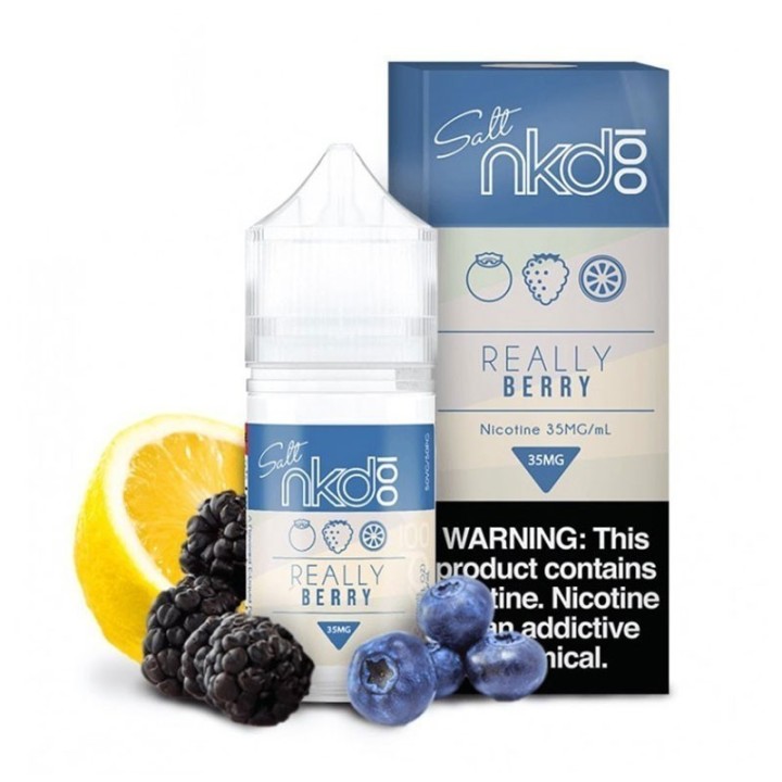 NKD Salt Really Berry Likit 35MG, böğürtlen, yaban mersini ve limon aromalı.